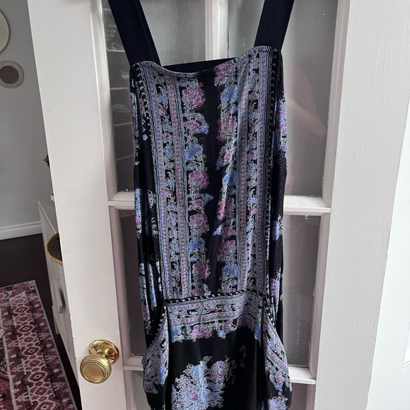 Free People Tops - Free People Floral Black and Purple Dress
